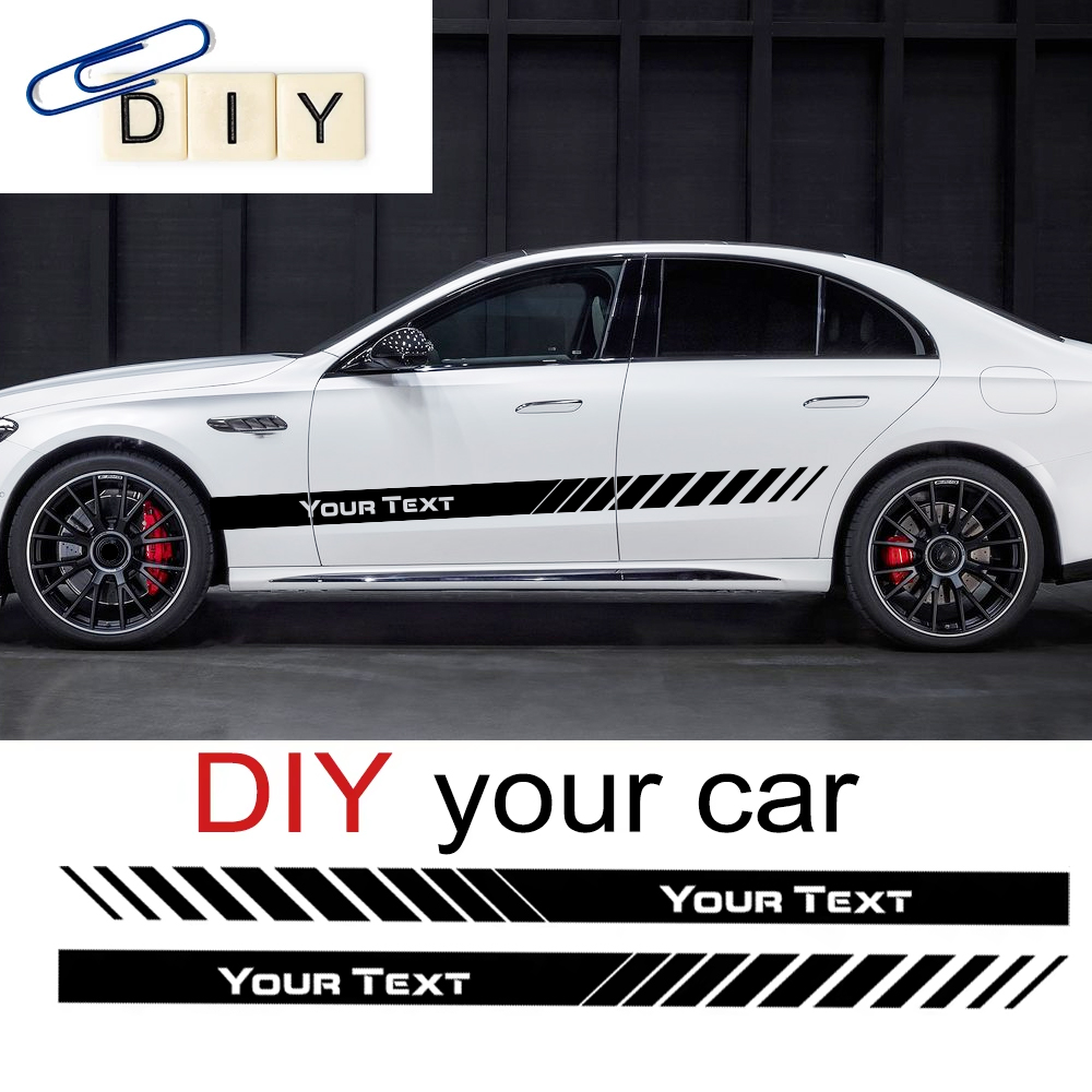 Car Accessories Racing - 맞춤형 텍스트 자동차 측면 도어 스트라이프