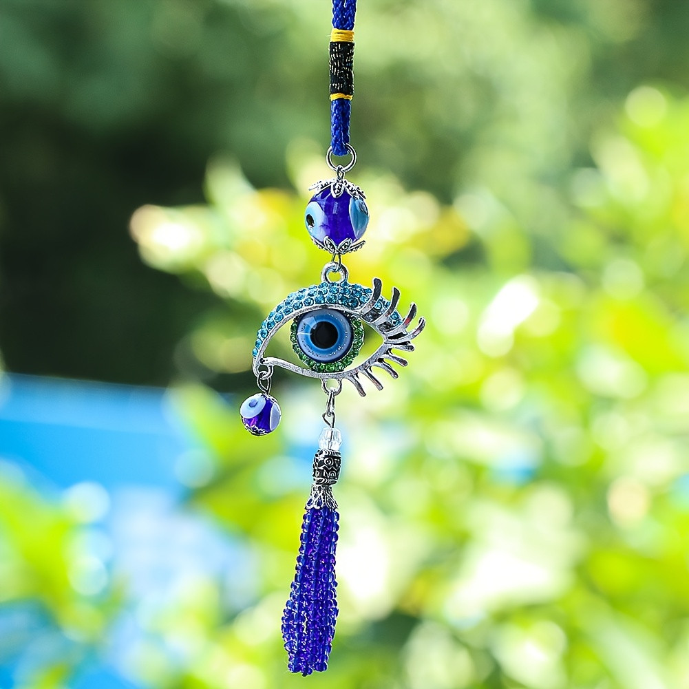 Car Accessories Evil Eye - 긴 속눈썹이 있는 파란색 매혹적인 눈