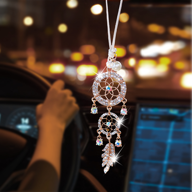 Car Accessories Evil Eye - 다이아몬드 장식 꽃 모양 드림캐쳐 자동차