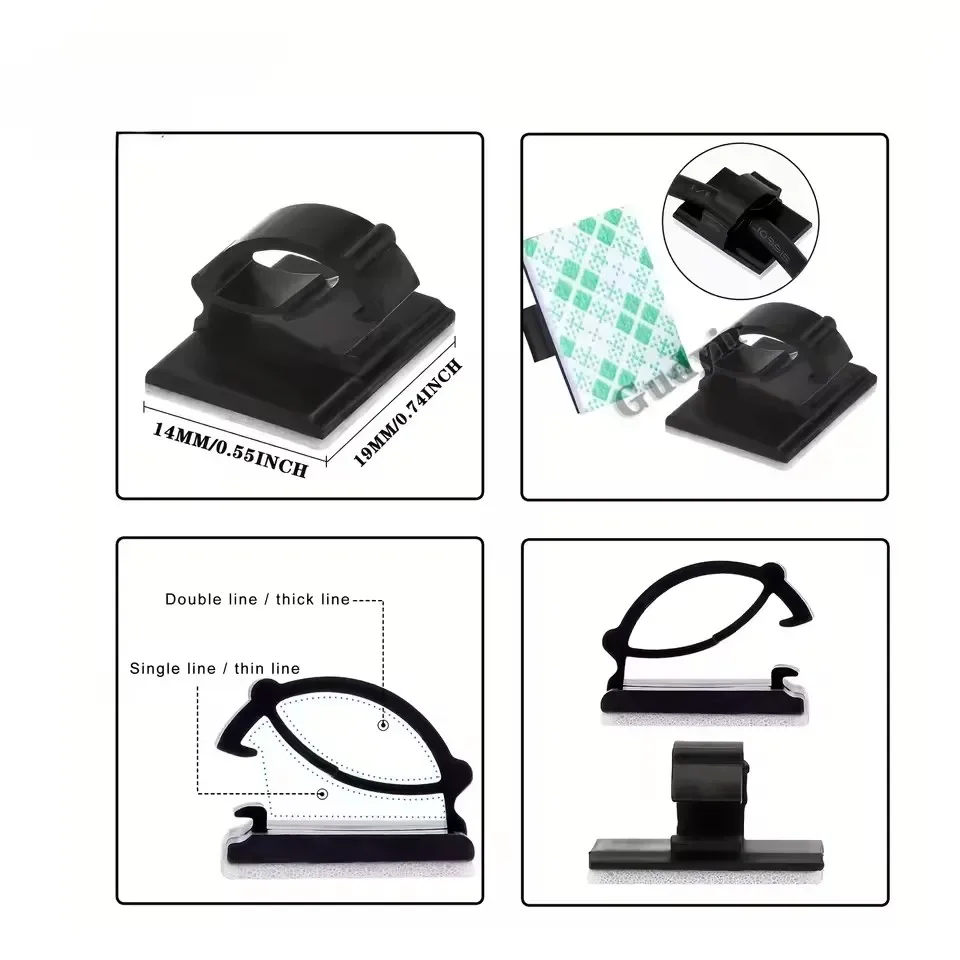 접착식 차량용 케이블 충전선 고정 클립, 전선 정리 클 - Car Cable Organizer 리뷰 및 가격