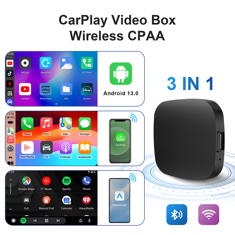 새로운 3 in 1 무선 Carplay 및 안드로이드  - Car Accessories Youtube 리뷰 및 가격