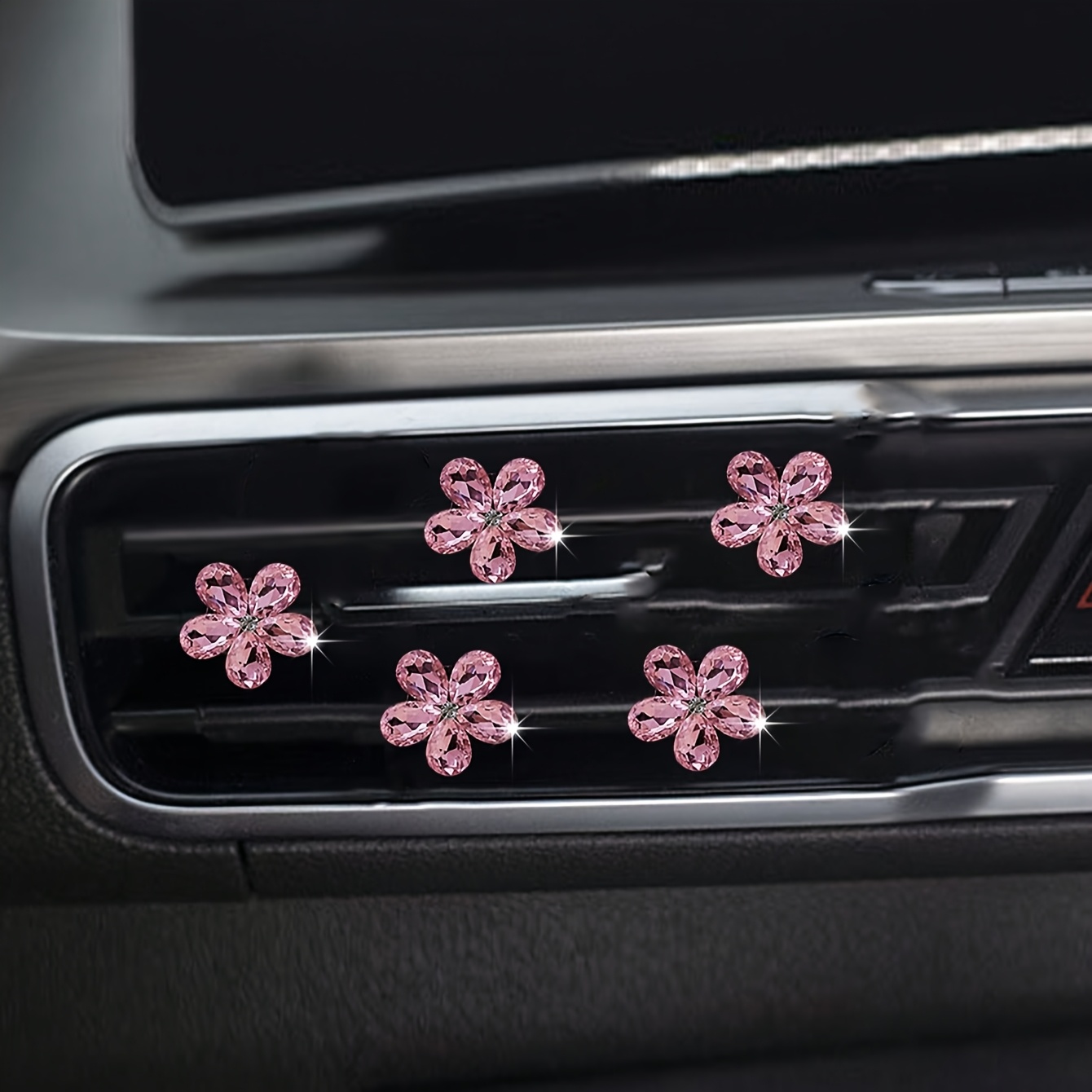 5Pcs 블링 크리스탈 플라워 자동차 에어 벤트 클립  - Car Accessories Evil Eye 리뷰 및 가격