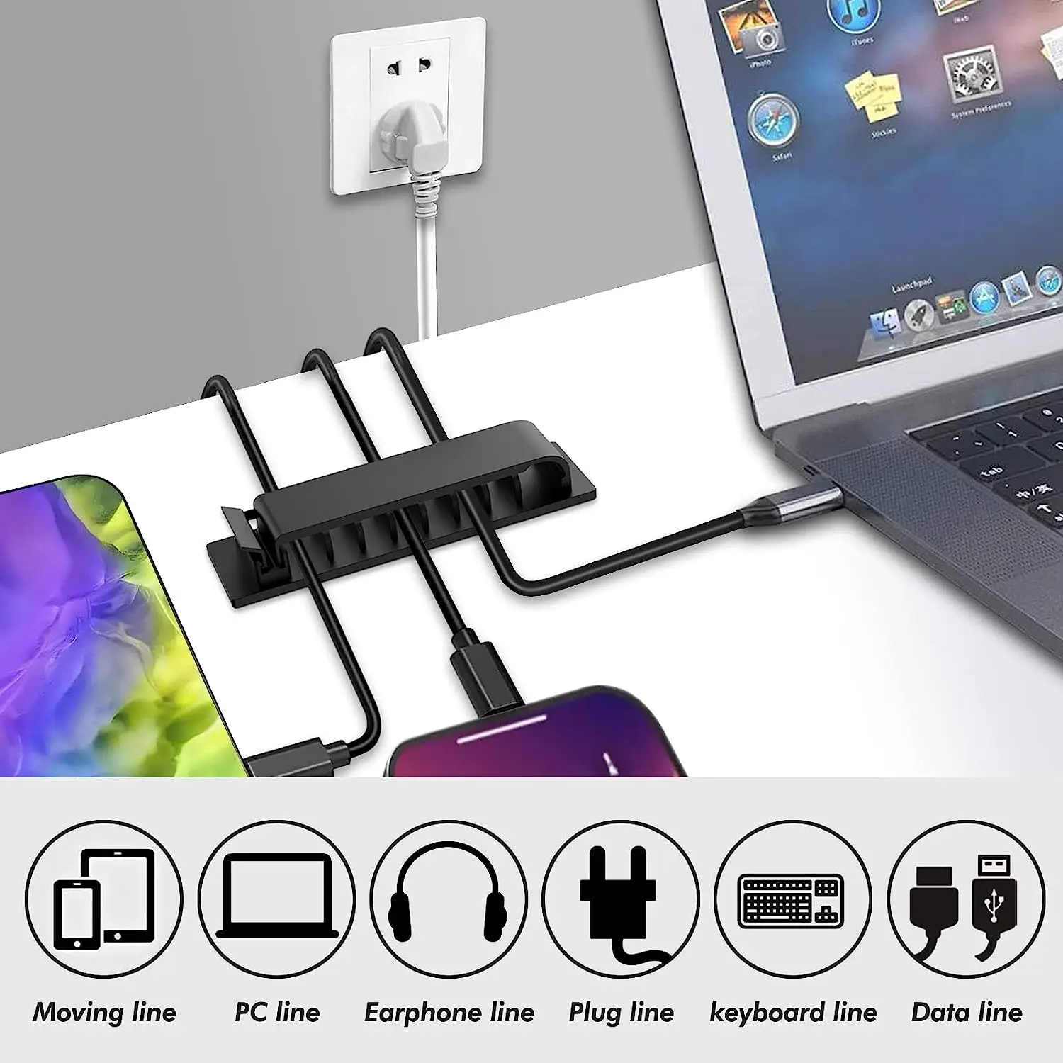케이블 정리함 자가 접착 케이블 클립 USB 케이블 관 - Car Cable Organizer 리뷰 및 가격
