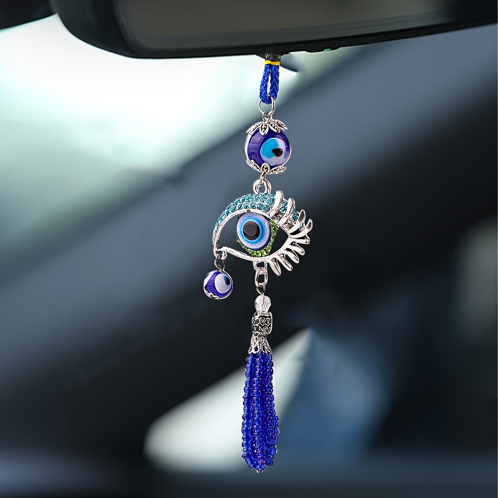 긴 속눈썹이 있는 파란색 매혹적인 눈 모양 태슬 자동차 - Car Accessories Evil Eye 리뷰 및 가격
