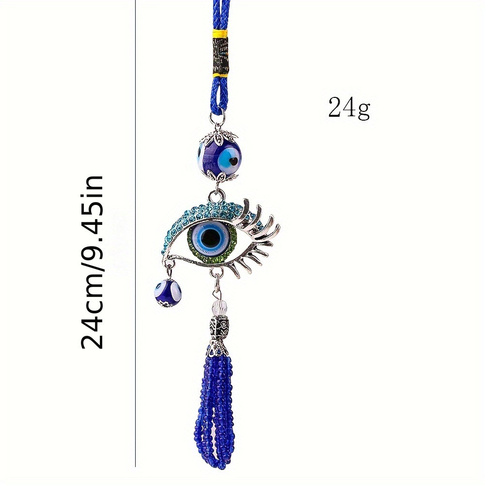 긴 속눈썹이 있는 파란색 매혹적인 눈 모양 태슬 자동차 - Car Accessories Evil Eye 리뷰 및 가격