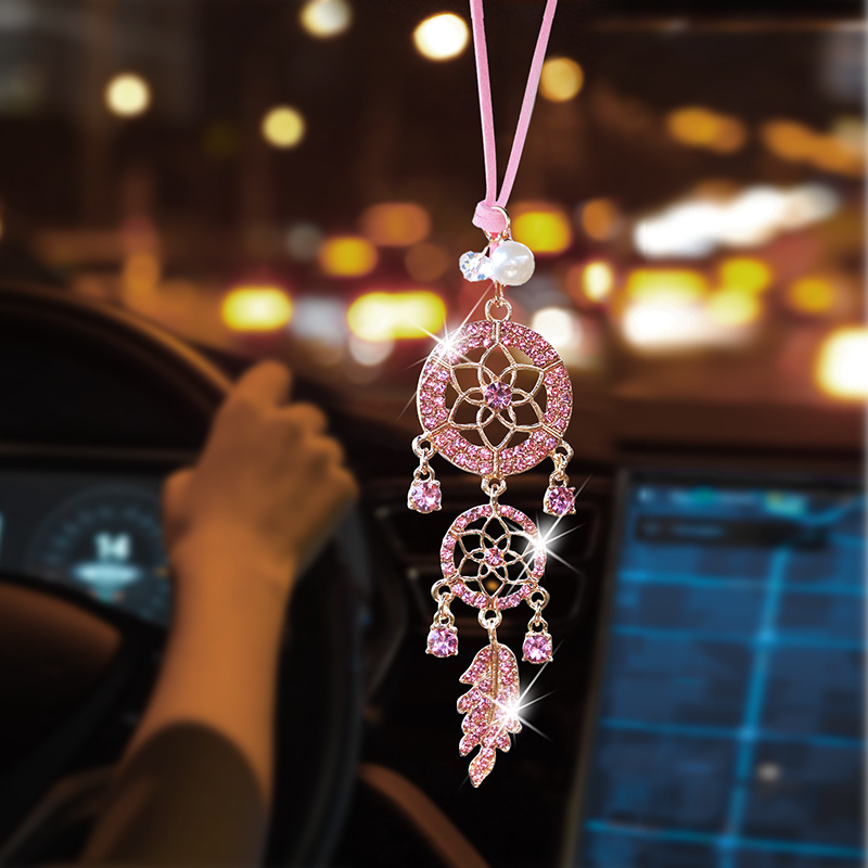 다이아몬드 장식 꽃 모양 드림캐쳐 자동차 펜던트, 패션 - Car Accessories Evil Eye 리뷰 및 가격