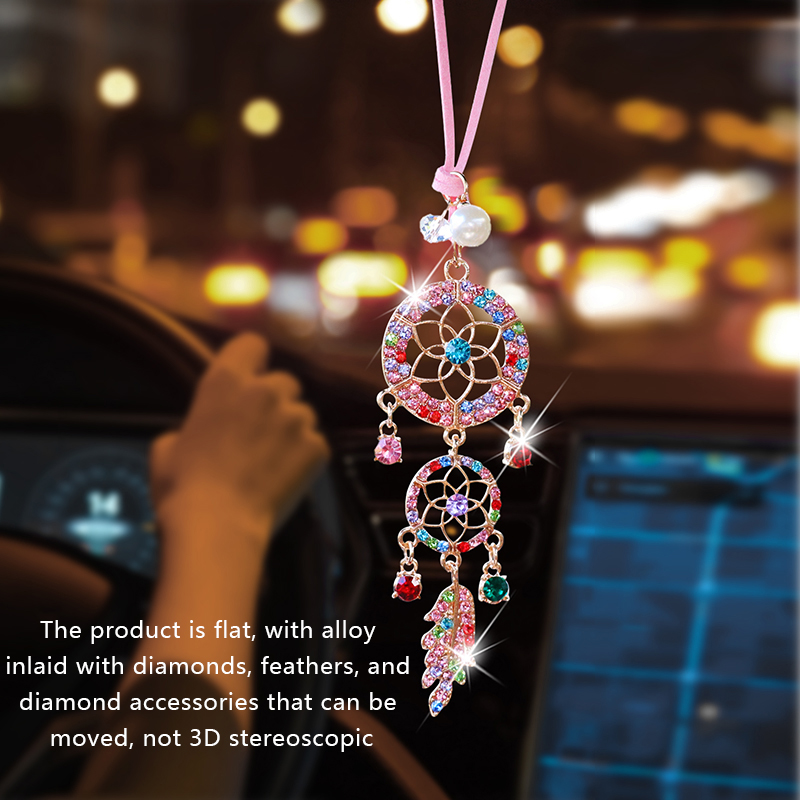 다이아몬드 장식 꽃 모양 드림캐쳐 자동차 펜던트, 패션 - Car Accessories Evil Eye 리뷰 및 가격