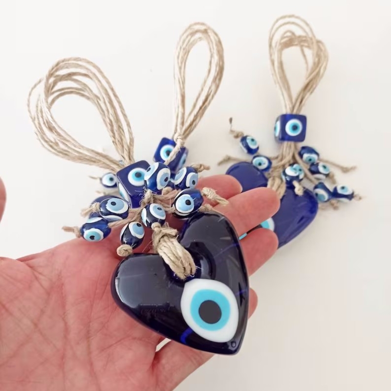블루 터키어 악마의 눈 행운의 펜던트 손으로 짠 로프  - Car Accessories Evil Eye 리뷰 및 가격